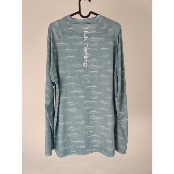 (V) HUK Performance Fishing PATTERN Long Sleeve Hoodie - Men’s LARGE - Picture 6 of 9